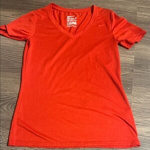 Nike Bright Red V-Neck Tee